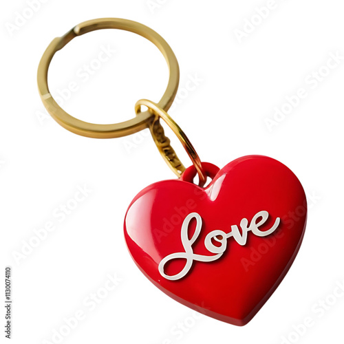 Red Heart Keychain Pendant with a Romantic Touch.
