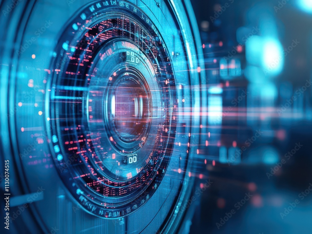 Fototapeta premium Global fintech impact on traditional banking illustrated in comparative digital graphics focus on, showcasing evolution, surreal, manipulation, bank vault backdrop