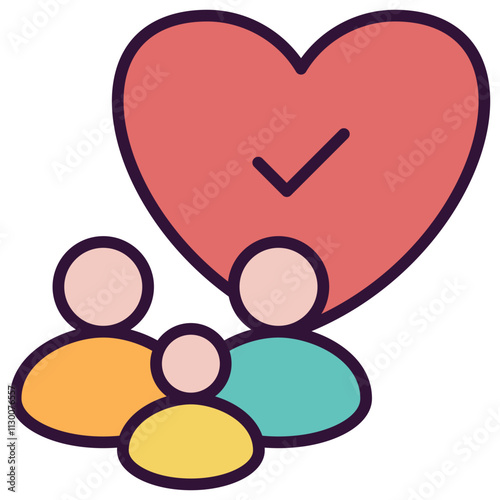 Family Outline Color Icon