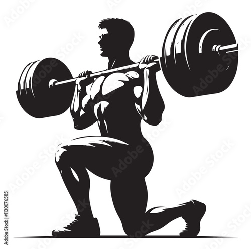 Weightlifter Silhouette vector illustration
