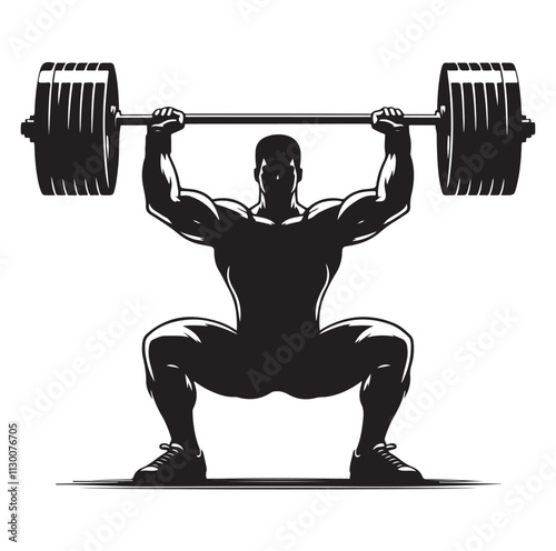 Weightlifter Silhouette vector illustration