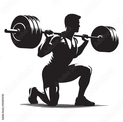 Weightlifter Silhouette vector illustration