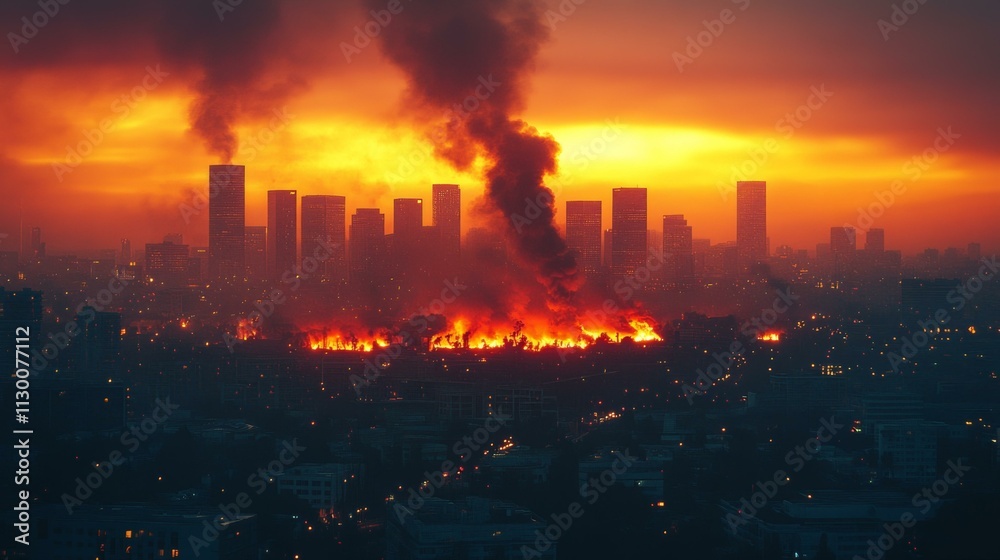 Fototapeta premium Scorched Skyline at Sunset