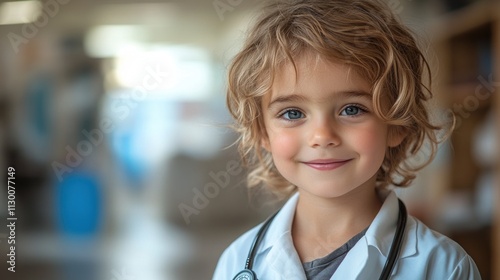 Wallpaper Mural Child in Doctor Outfit Aspiring to Medicine and Health Care Future Torontodigital.ca