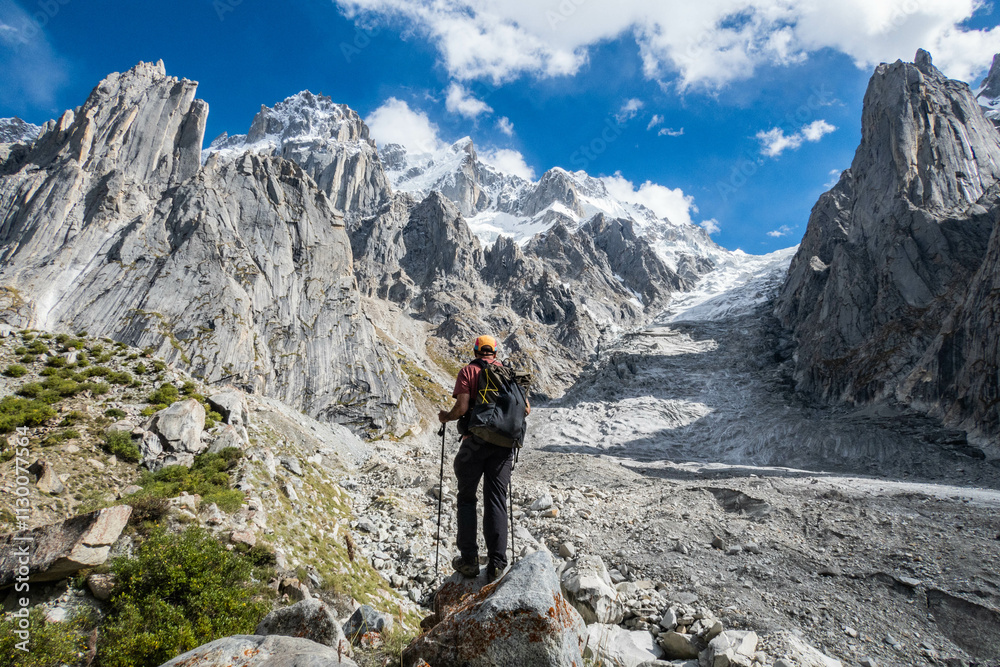 Fototapeta premium Trekking in the beautiful Nangma Valley (Yosemite of Pakistan), Kanday, Baltistan, Pakista