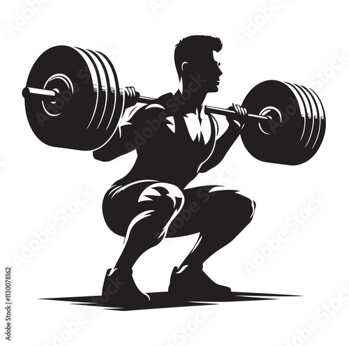 Weightlifter Silhouette vector illustration