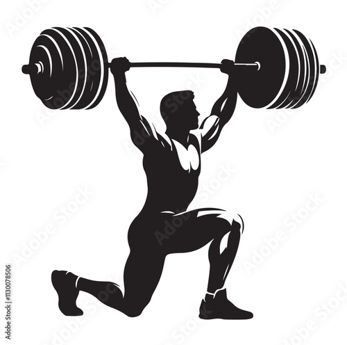 Weightlifter Silhouette vector illustration