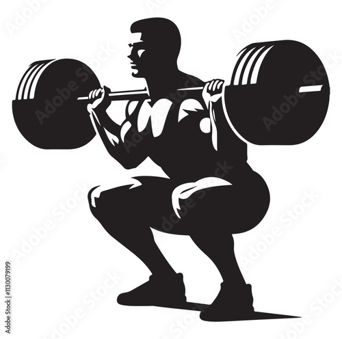 Weightlifter Silhouette vector illustration