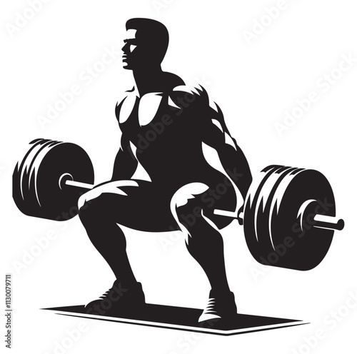 Weightlifter Silhouette vector illustration