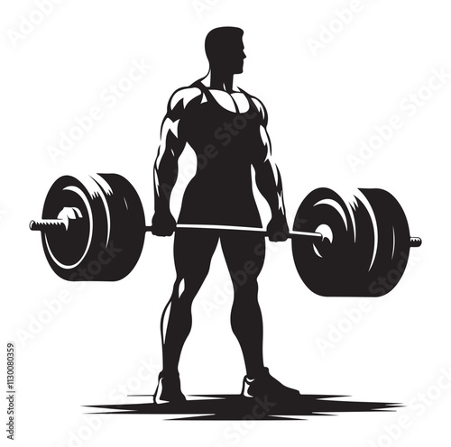 Weightlifter Silhouette vector illustration