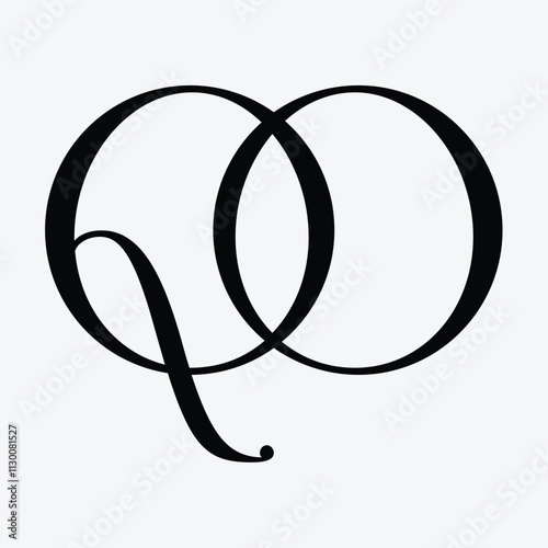 qo initial letter symbol design photo