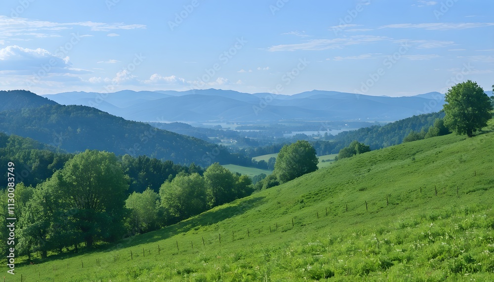 Fototapeta premium landscape in summer with green mountains