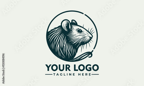 vector logo rodent profile in decorative circular design suitable for pet store logos, wildlife conservation graphics, and naturethemed illustrations photo