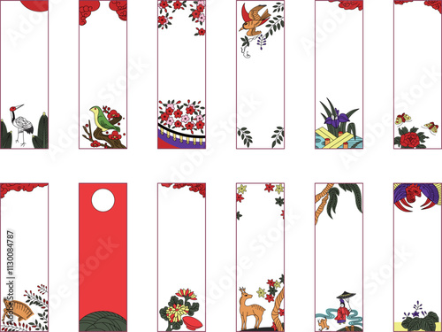 しおり風の花札アイコンセット