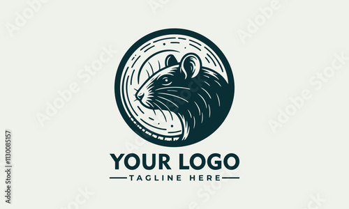 vector logo rodent profile in decorative circular design suitable for pet store logos, wildlife conservation graphics, and naturethemed illustrations photo