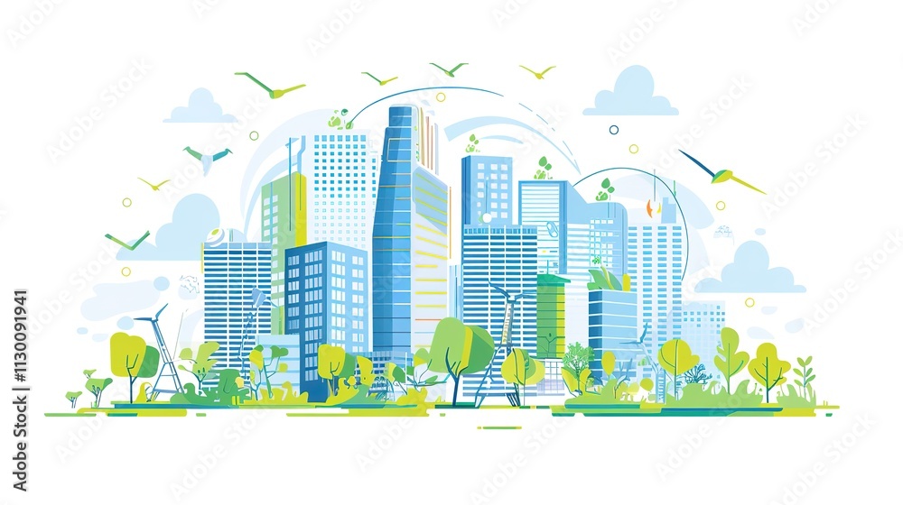 Obraz premium Background Business City Technological Development