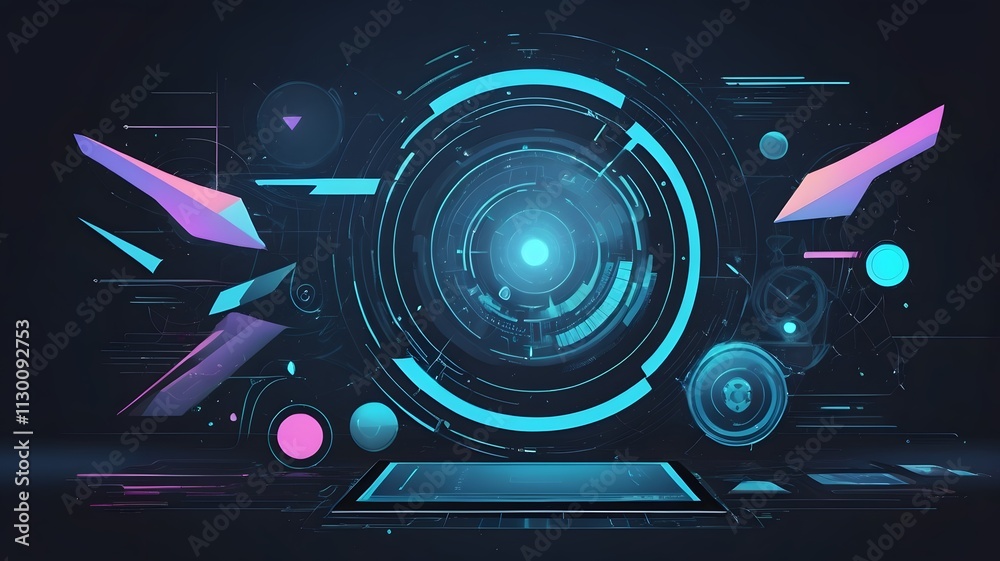 Obraz premium futuristic sci-fi technology background