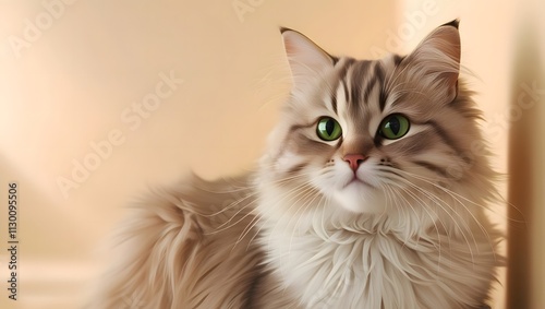 View of adorable Cute domestic domestic cat