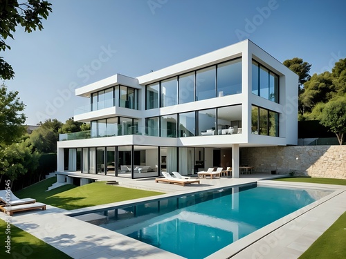 Wallpaper Mural a modern house with a minimalist architectural design.  Torontodigital.ca