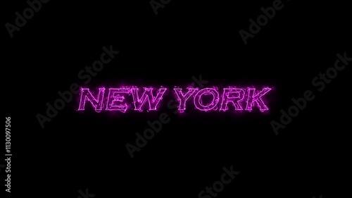 New York city neon glow black motion background, celebration background, video background, black motion, 4K video
