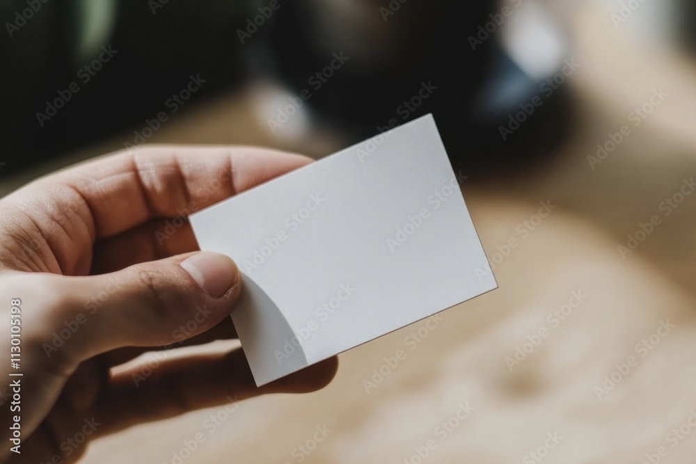 Obraz premium Business card displaying personal information office environment promotional material close-up view professional networking concept essential for business growth