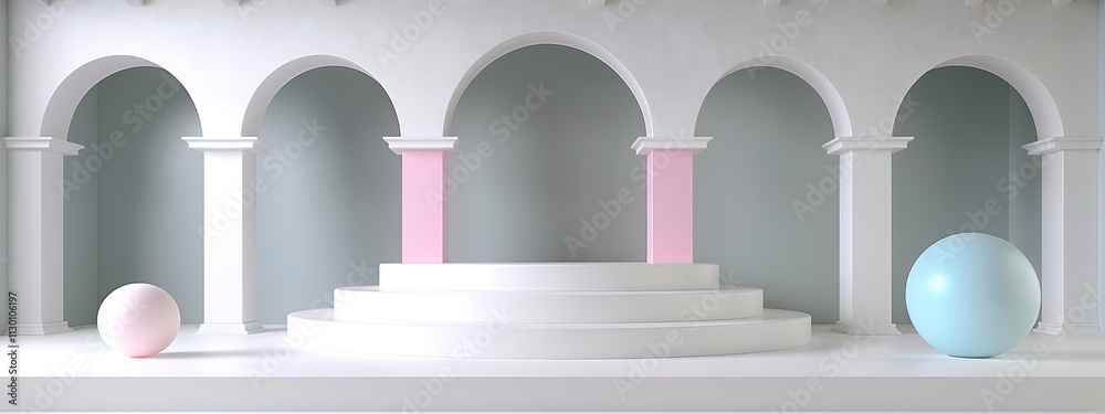 Fototapeta premium arches and columns in the center of the palace