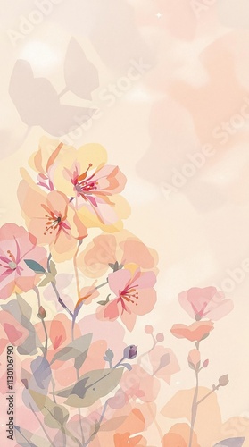 Beautiful watercolor depiction of desert sand verbena blossom, wilderness, spring bloom photo