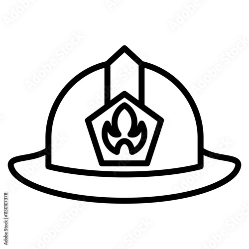 firefighter hat single icon