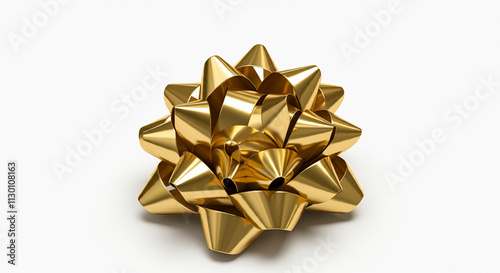 A close-up of a shiny gold ...