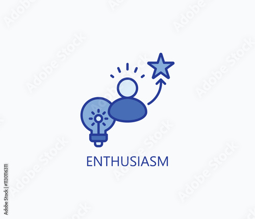 Enthusiasm vector, icon or logo sign symbol illustration 