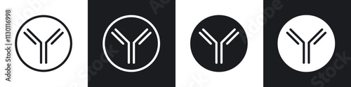 Antibody icons pack in black and white filled and outlined versions.