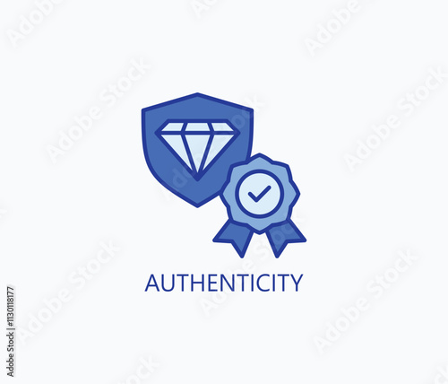 Authenticity vector, icon or logo sign symbol illustration 