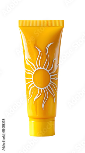 Yellow Tube Sunscreen Cream for Summer Sun Protection and Skincare Essentials