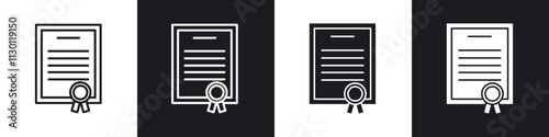 Patented icons pack in black and white filled and outlined versions.