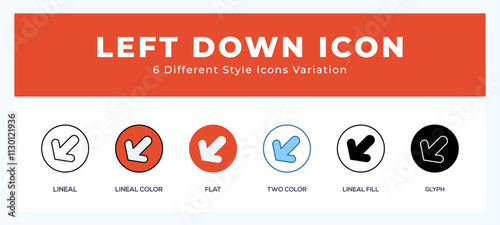 Left down symbol icon vector. symbol illustration