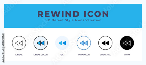 Rewind icon vector for web. and mobile app
