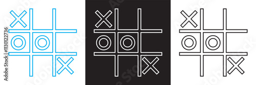 Tic tac toe simple icon. Vector illustration. isolated on white and black background. EPS 10