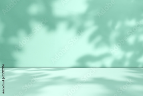 Background green shadow floor studio room photo empty gradient leaf Floor wall backdrop muslin design canvas surface texture podium eco Scene mockup product cosmetic beauty organic display stand.