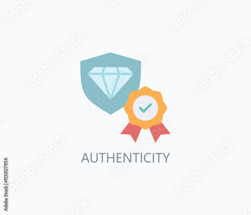 Authenticity Vector, Icon Or Logo Sign Symbol Illustration 