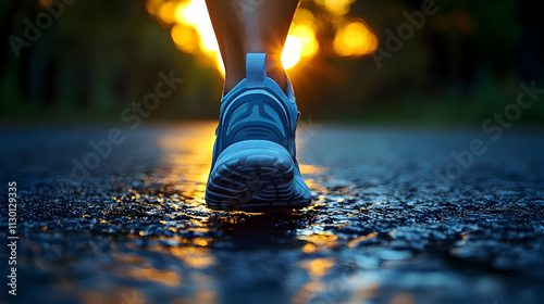 Sunset Jog: Runner's Feet o...