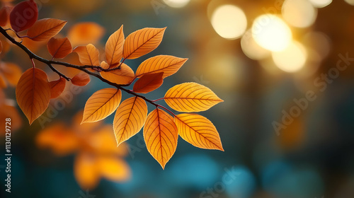 Autumn Leaves Glowing in Su...
