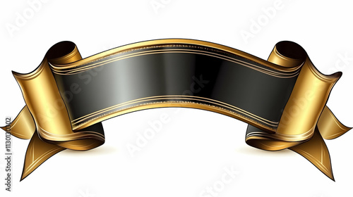 Elegant Black & Gold Ribbon...