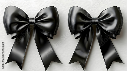 Elegant Black Satin Bows: D...