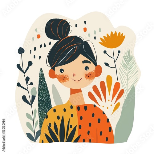 Whimsical child illustration with vibrant colors and playful style