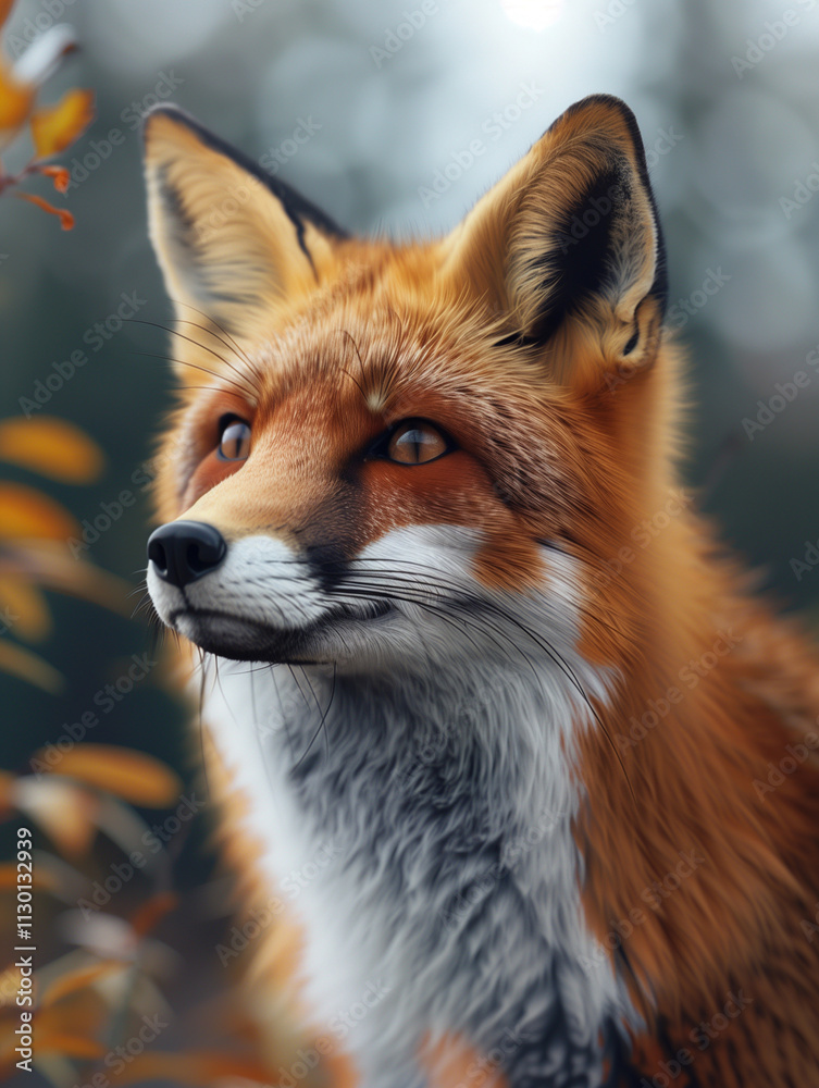 Fototapeta premium Portrait of a Red Fox, Vulpes vulpes, in Its Natural Habitat