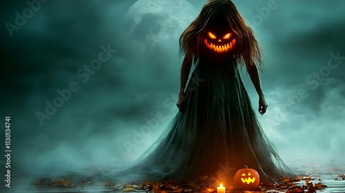 Spooky Figure in Glowing Go...
