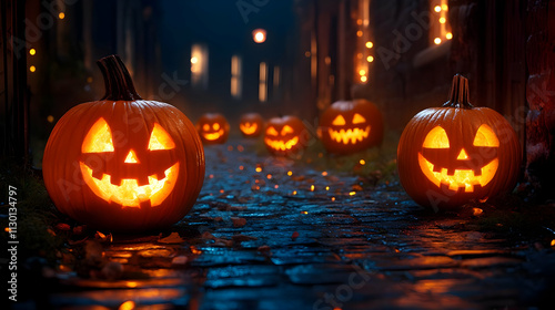 Spooky Jack-o'-lanterns Ill...