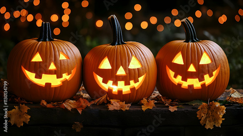 Carved Pumpkins Glow Bright...