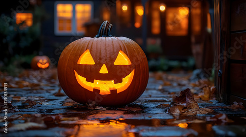 Carved Pumpkin Smiles Brigh...