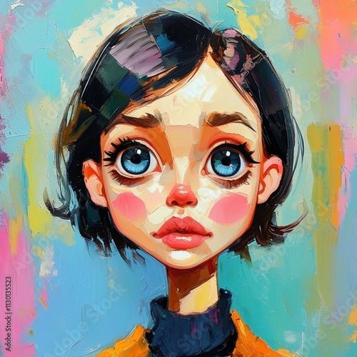 Ethereal Abstract Portrait with Bold and Oversized Eyes